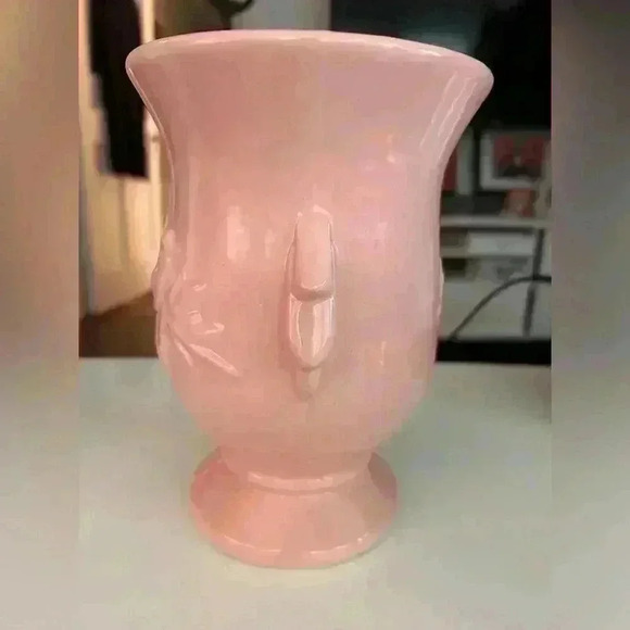 Vintage Pink McCoy  Pottery Vase with Bird and Flower - Picture 5 of 10